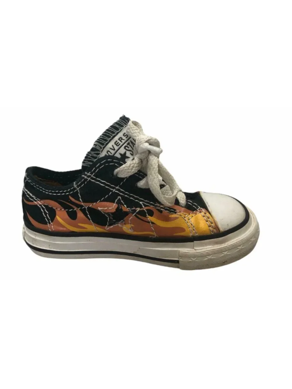 Converse One Star Sneaker Infant Toddler 5 Chuck Taylors Orange Flames Low Top